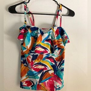 *2/$20* Colorful Ruffle Swim Top - Tankini - Small - Like New